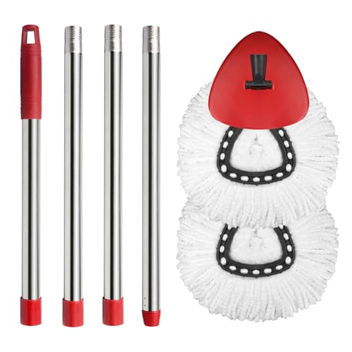 Spin Mop Replacement Set Compatible with OCedar EasyWring 1-Tank - color: White (1-tank System)