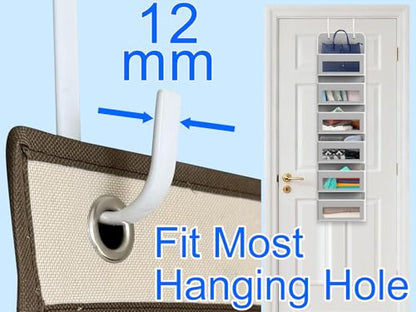 Mars-Rock Single Over Door Steel Hooks 8 Pack Fit 1-3/8" Door 5.5" White - color: E: 8Pack 5.5"Length
