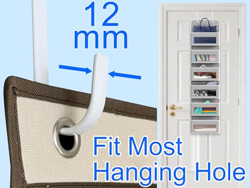 Mars-Rock Single Over Door Steel Hooks 10 Pack Fit 1-3/8" Door 5.5" White - color: F: 10Pack 5.5"Length