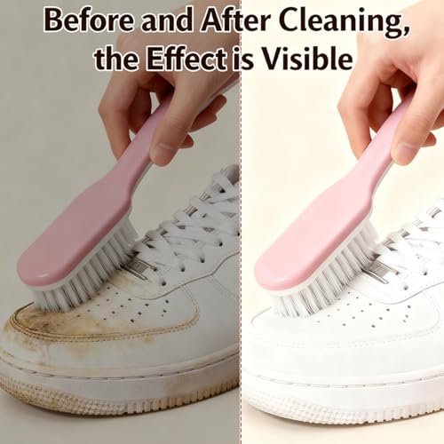 2Pack Shoe Cleaning Brush Household Laundry Clothes Scrubbing for Stains Bathroom Ergonomics Grip Easy Hold (2, Green) - color: Green