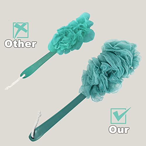 Evmliy Back Scrubber for Shower, Loofah Sponge Brush Exfoliating Body, Long Handle Scrub Brush for Shower with Loofah on a Stick for Back Use, Bathing Accessories Body Brushes (2Pack) - size: 2Pack