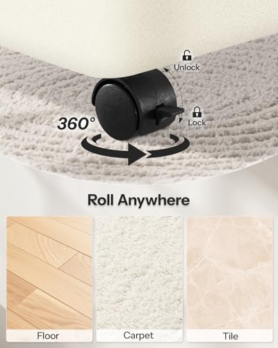 Double Laundry Basket with Wheels and Lid, 150L Clothes Hampers for Laundry - color: Beige, size: 150L