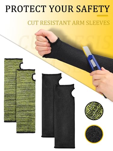 SATINIOR Cut Resistant Arm Sleeves - color: Black, Camouflage