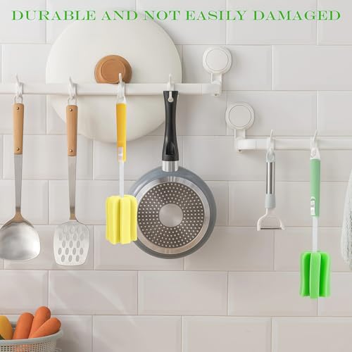 ericotry 3PCS Dishwashing Foam Sponge Brush with Adjustable Long Handle Bottle Scrubber Cleaning Sponges Brushes Cleaner Soft for Baby Bottle Kitchen Clean Glasses Mugs Cups (Color Random)