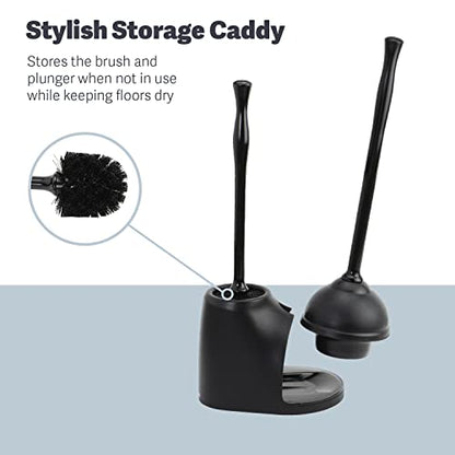 Casabella Bowl Brush & Plunger Combo - Heavy-Duty Toilet Plunger and Cleaning Brush, Ergonomic Handles, Durable BowlBrush, Tackles Tough Clogs, Discreet Storage (Pack of 6) - size: (Pack of 6)