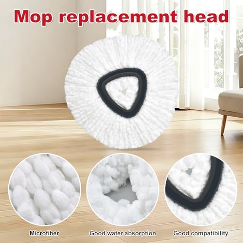 Spin Mop Handle,Mop Replace Heads,Brush and Base Compatible with O Cedar EasyWring 1 Tank,2 Microfiber Mop Refills and Brush,4-Section 30-58" Mop Handle,Mop Base Combo Set for Wet/Dry Floor Cleaning - size: 1Handle+2Refills+1Base+2Scrub Brush（1 Tank Syste
