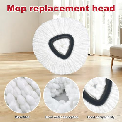 Spin Mop Handle,Mop Replace Heads,Brush and Base Compatible with O Cedar EasyWring 1 Tank,2 Microfiber Mop Refills and Brush,4-Section 30-58" Mop Handle,Mop Base Combo Set for Wet/Dry Floor Cleaning - size: 1Handle+2Refills+1Base+2Scrub Brush（1 Tank Syste