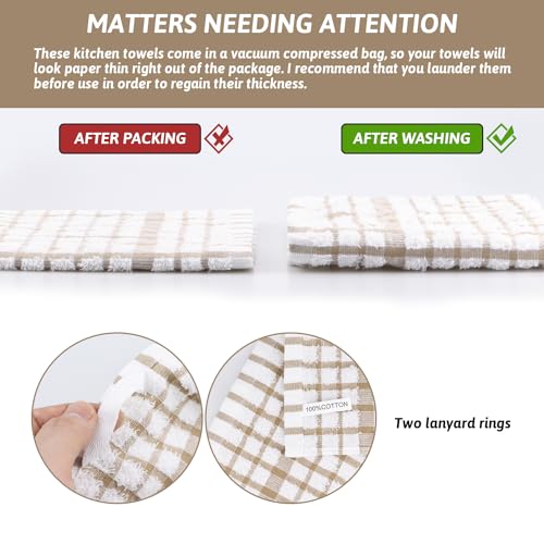 Nialnant 8PCS Dish Cloths,100% Cotton Soft Absorbent Cleaning Rags - color: Little Yellow, size: 12 x 12 in - 8PCS