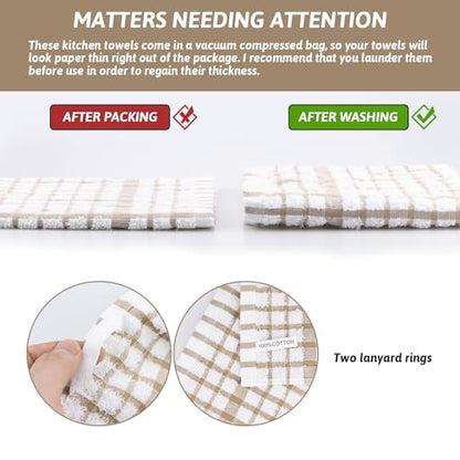Nialnant 8PCS Dish Cloths,100% Cotton Soft Absorbent Cleaning Rags - color: Little Yellow, size: 12 x 12 in - 8PCS