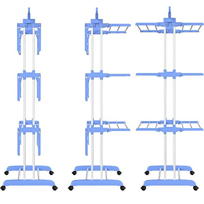 HOMIDEC Clothes Drying Rack, 4-Tier(67.7" H) Foldable Drying Rack Clothing - color: Blue