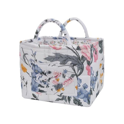 Boho Fabric Storage Basket, Large Capacity Laundry Basket, 12.2'' x 10.23'' x 10.23'' Collapsible Laundry Hamper with Easy Carry Handles (A Multi-Color 9, L) - color: A Multi-Color 9