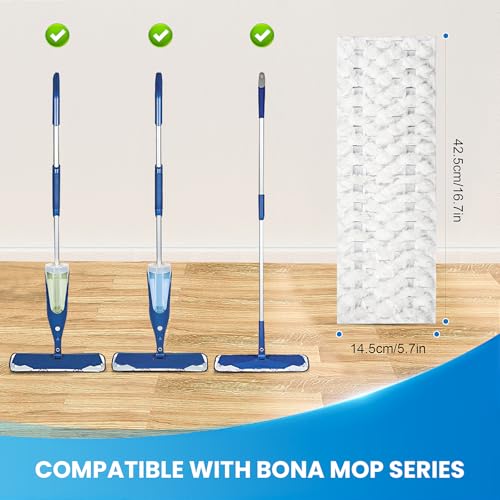 50 Pack Disposable Microfiber Cleaning Mop Pads for Bona Mop Series - color: White