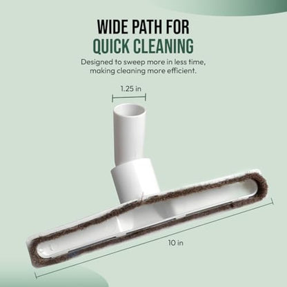Selgo Hardwood Universal Vacuum Cleaner Floor Brush 1 ¼ inch (1.25'') (32mm) Inner Diameter with Horse Hair Soft Bristles 10” Wide (White - Plastic) - color: White - Plastic
