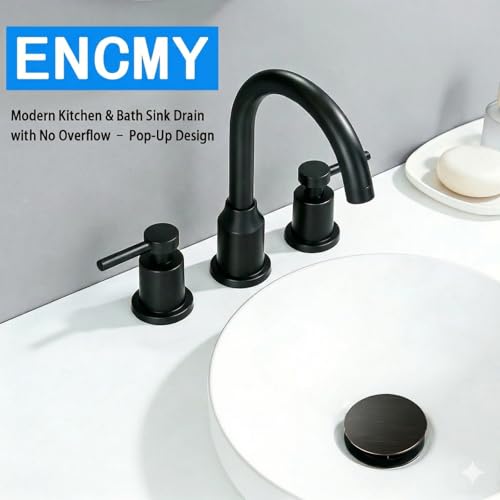 Bathroom Sink Drain Without Overflow- Oil Rubbed Bronze Pop up Drain for Bathroom Vanity Vessel Sink Drain Stopper - Anti-Clog Pop-up Plastic Drain with Hair Catcher Strainer - color: Oil-rubbed Bronze