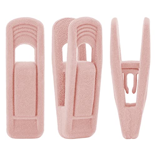 Velvet Hangers Clips, Pants Hangers Velvet Clips(40pc, Light Pink) - size: 40pc
