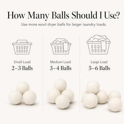 Wool Dryer Balls, New Zealand Dryer Balls Drying Balls Fabric Softener Ball for Laundry（Pack of 6) (White) - color: White
