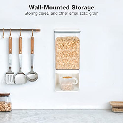 Conworld Laundry Detergent Dispenser, Wall Mounted Laundry Beads Dispenser for Scent Booster Beads, Stain Remover Powder, Bath Salts, Rice, Beans Grain and Dry Food, Laundry Scent Booster Container - color: Medium (52oz)-White