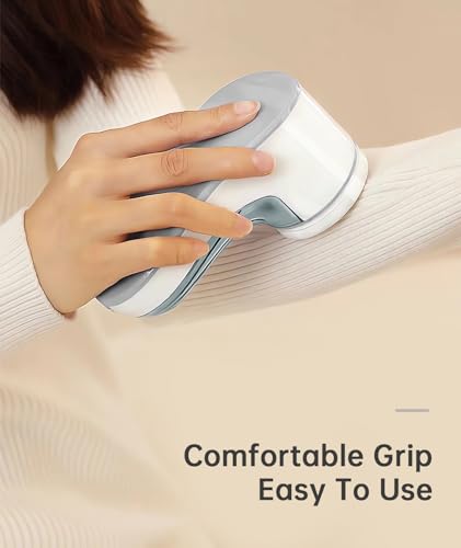 Fabric Shaver, Electric Lint Remover for Clothes & Furniture, Sweater Shaver & Pilling Remover, Depiller wtih 2 Extra Blades Included, Lint Shaver for Clothing - Battery Operated - color: Gray