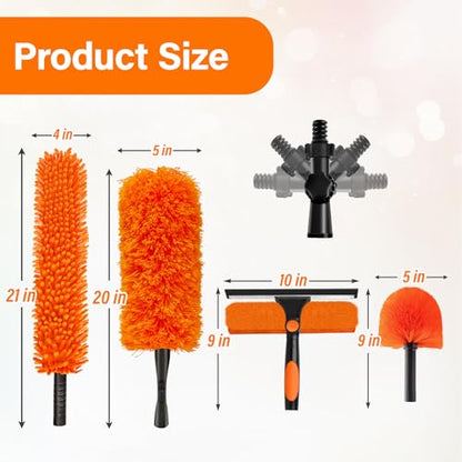 26FT High Reach Duster with Extension Pole 5-20FT, 4-in-1 Cleaning Kit - size: 20FT Pole