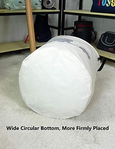 QUEENLALA Foldable Waterproof Round Fabric Laundry Basket Home, Elephant - color: Parent-child elephant