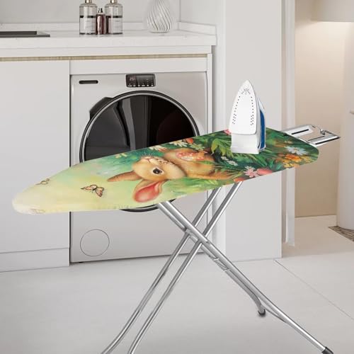 Butterfly Ironing Board Cover Rabbit Iron Board Cover Replacement Polyester Fabric Ironing Board Table Top Ironing Board Protective Cover - color: Butterfly Rabbit