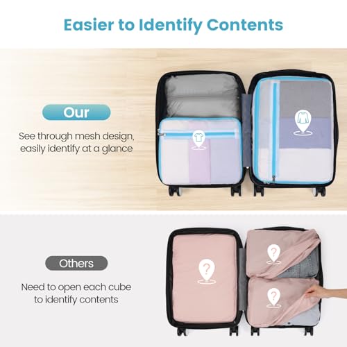 Cambond Mesh Packing Cubes for Travel Women - Lightweight Travel Bags Luggage Packing Organizer Travel Cubes for Suitcase with Handle - style: 2 Set (1L+1M)