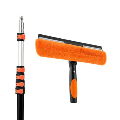 30FT Reach Window Washing Kit, Squeegee with Extension Pole - size: 5-24FT