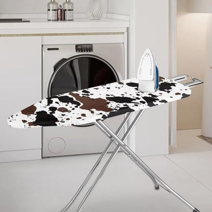 Brown Cow Ironing Board Cover and Pad Iron Pad Covers Resist Scorching and Staining Standard Boards Hook and Loop Fastener Strap - color: Brown Cow
