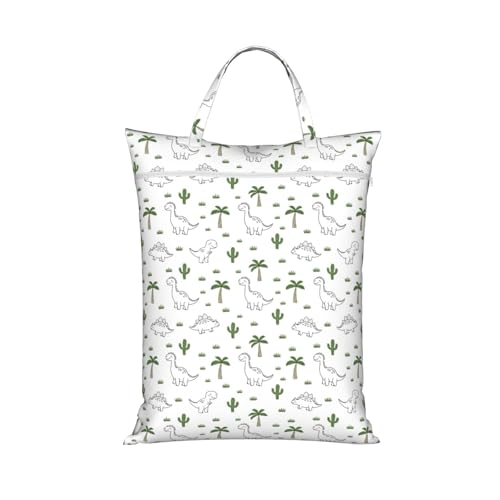 Dinosaur Coconut Tree Travel Laundry Bag Washable Dirty Clothes Bag for Gym - color: Dinosaur Coconut Tree