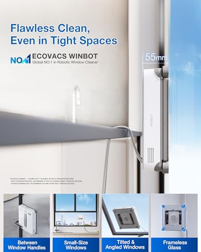 ECOVACS WINBOT MINI2 Window Cleaning Robot with 5 Smart Cleaning Modes