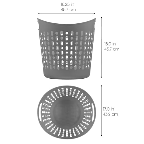 IRIS USA Plastic Laundry Hamper, 40L- 3 PK, Flexible, Ventilation, Gray - color: Gray, size: 40L - 3 Pack