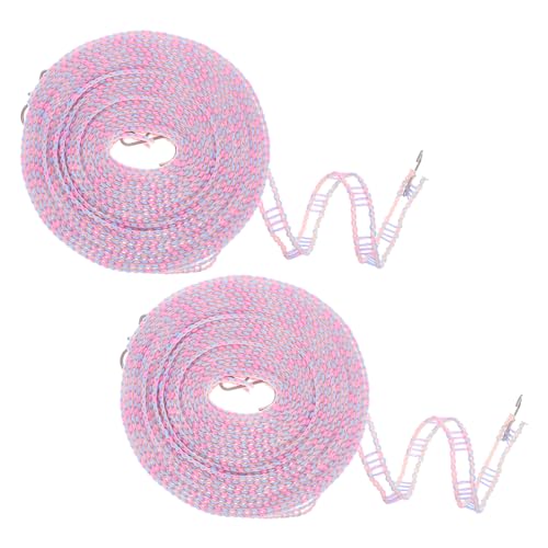 uxcell 2pcs Windproof Clothesline, 8M 26ft Plastic Non-Slip Clothes Drying Rope Portable Travel Clothesline for Courtyard Outdoor Laundry Camping, Purple - color: Purple, size: 26.2ft