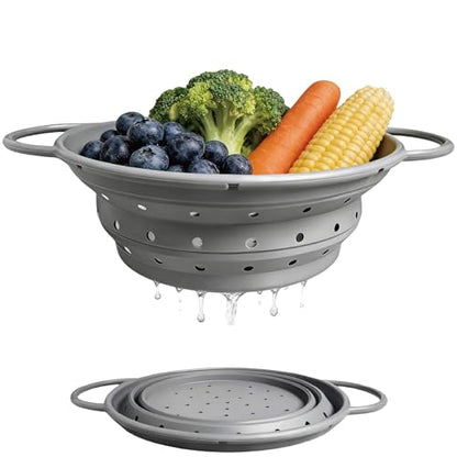 2‑Quart Silicone Collapsible Colander & Kitchen Collapsible Strainer - size: 2-Quart