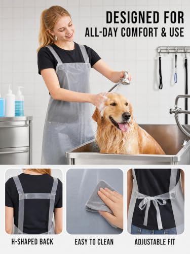 Molaxhome TPU Waterproof Apron Lightweight Oil-resistant Chef Apron - color: Transparent