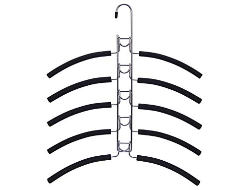Nature Smile No Shoulder Bump Multiple Sweater Coat Clothes Hangers,Multi Layers Space Saving T Shirt Blouse Rack,(2 Pack Black Color) - color: Black Color