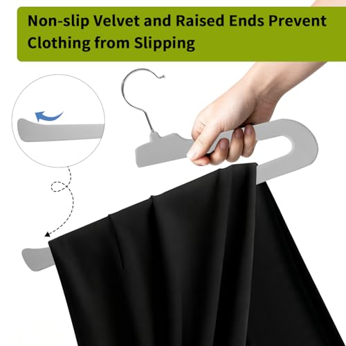 ManGotree Non Slip Velvet Pants Hangers Felt Jean Hangers 48 Pack Grey - color: Gray, size: 48 Pack