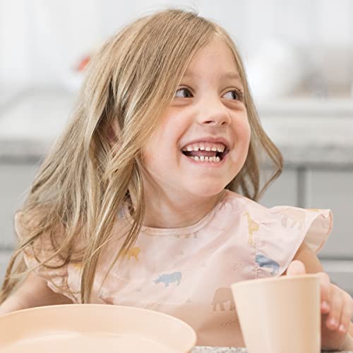 Tiny Twinkle Mess Proof Baby Bib for Girls | Waterproof Toddler Bib for Eating | Baby Apron for Feeding | Machine Washable | Perfect Shower Gift (Petite Safari, 6–24M) - color: Petite Safari, size: Small 6-24 Months