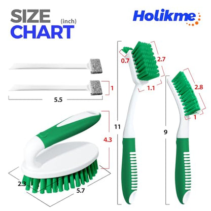 Holikme 5 Pack Cleaning Brush Scrub Brush Kitchen Brush for Floor,Green - color: Green
