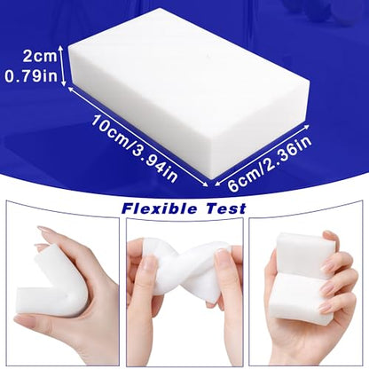 100 Pack Magic Cleaning Sponge Erasers, Non-Scratch Melamine Sponges Bulk - size: 100pcs sponge eraser