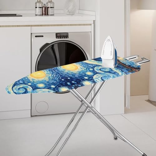 Flashideas Starry Night Ironing Board Cover and Pad- 52" x 13" Iron Board Cover with Padding Fits Standard Size, Iron Board Cover Accessories - color: Starry Night