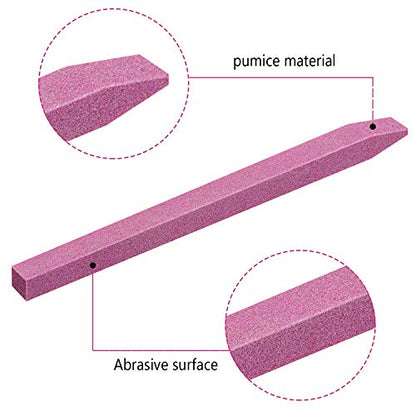 Mudder 12 Pcs Stone Nail File Pumice Stone Stick Nail Cuticle Pusher Rock for Fingernail Toenail Buffing Tools for Home Salon