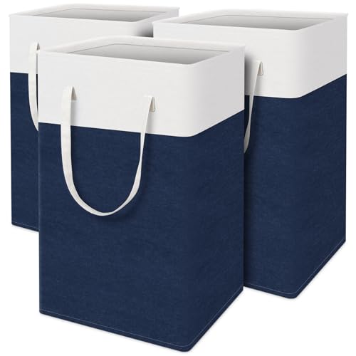 TasticTotes Laundry Basket 3-Pack, Laundry Hamper, 75L-Blue - color: Blue, size: 75L