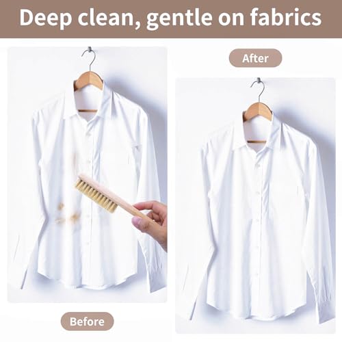 Large + Small Laundry Stain Brush Set with Soft Boar Bristles - size: Large&Small