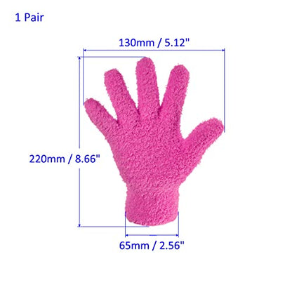 M METERXITY Dust Removal Gloves - Household Cleaning Mitts Soft & Durable, Apply to Kitchen/Garden/Room - color: Rose Red