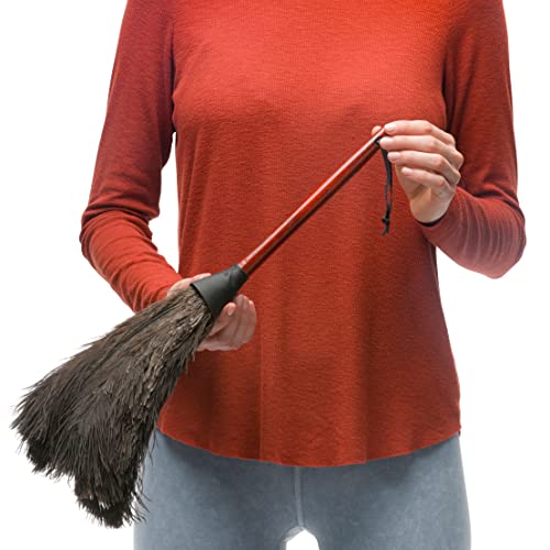 Redecker Ostrich Feather Duster with Varnished Wooden Handle, 19-2/3-Inches, Black - color: Varnished Wooden Handle, Black, 19-2/3-inches