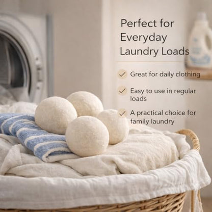 Wool Dryer Balls 18 Pack, 100% New Zealand Wool, Reusable Dryer Balls for Laundry, Natural Fabric Softener, Helps Reduce Drying Time, Wrinkles & Static Cling, 2.6 Inch - size: New Packaging 2.6 Inch (Pack of 18)