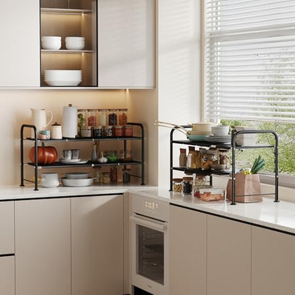 Under Sink Organizers and Storage,Expandable under cabinet organizer Shelf - size: 8 thickened iron plates(12.28"deep)