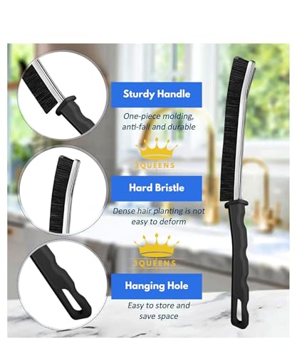 6Pcs Crevice Cleaning Brush 6 Extra Hooks, Multifunctional Cleaning Tool for Home & Kitchen,Heavy-Duty Deep Cleaning Gaps Corners,Cars,HouseholdUse,Bathroom,Window, Faucet & Tile Grout Cleaner