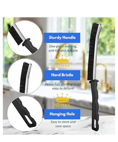 6Pcs Crevice Cleaning Brush 6 Extra Hooks, Multifunctional Cleaning Tool for Home & Kitchen,Heavy-Duty Deep Cleaning Gaps Corners,Cars,HouseholdUse,Bathroom,Window, Faucet & Tile Grout Cleaner