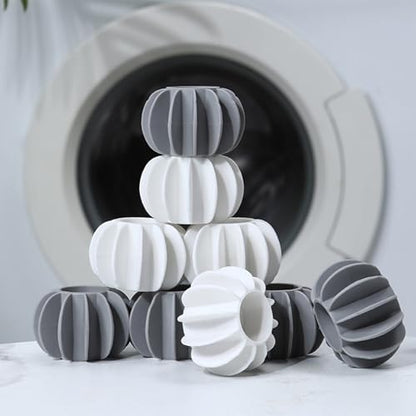 10Pcs Reusable Laundry Balls Scrubbing Balls Gray White Silicone Dryer Balls Washing Machine Ball Fabric Softener Alternative for Clothes Deep Cleaning Anti-Winding
